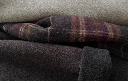 3色展開◇ダブルフェイス カシミア×メリノウールで暖かドロップショルダーゆったり フーディーコート◇