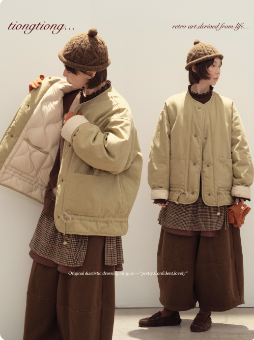 ✩ばっちり防寒✩ゆったり リバーシブル コットン ダウンジャケット✩