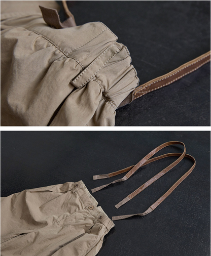 ◇コットン  サスペンダー付きフルレングスワイド イージーパンツ◇S/M/L