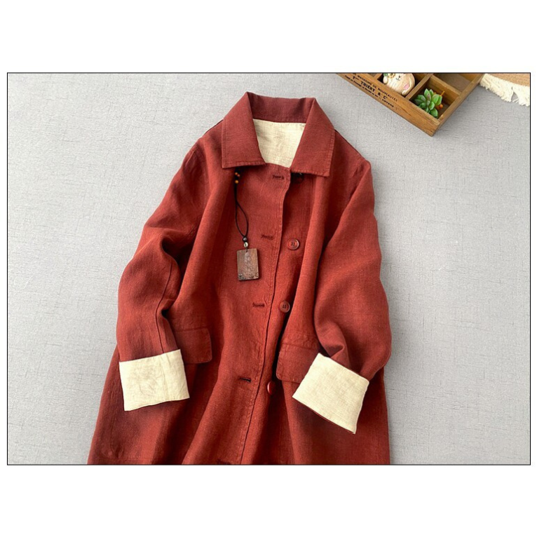 2色展開◇リネン100％  ワークコート◇