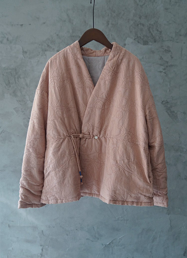 ◇ジャガードコットン中綿ノーカラージャケット◇