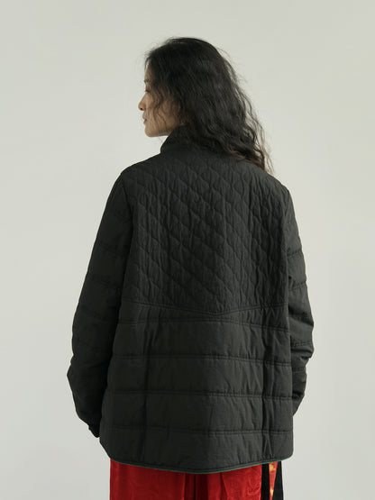 ２色展開◇軽量  暖か コットン スタンドカラー 中綿ジャケット◇