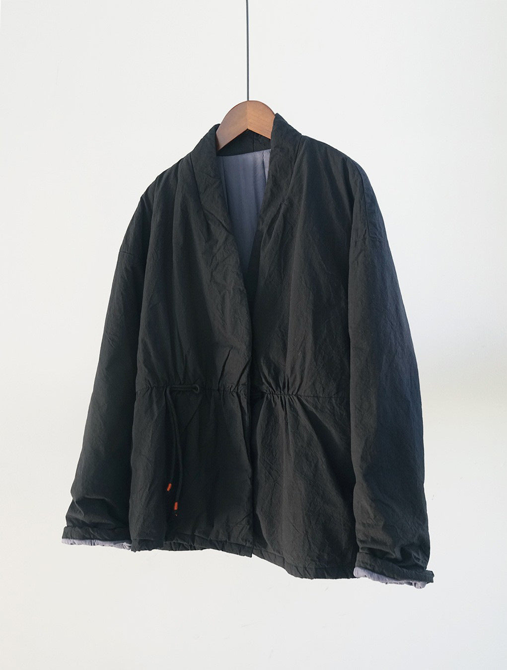３色展開◇中綿 ゆったりシルエット ドロップショルダー オリエンタル ノーカラージャケット◇