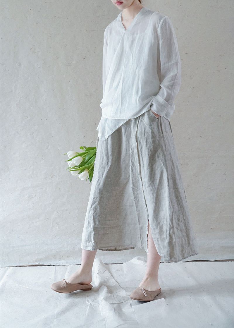 ◇ハイカウントラミー ショートカシュクールシャツ◇