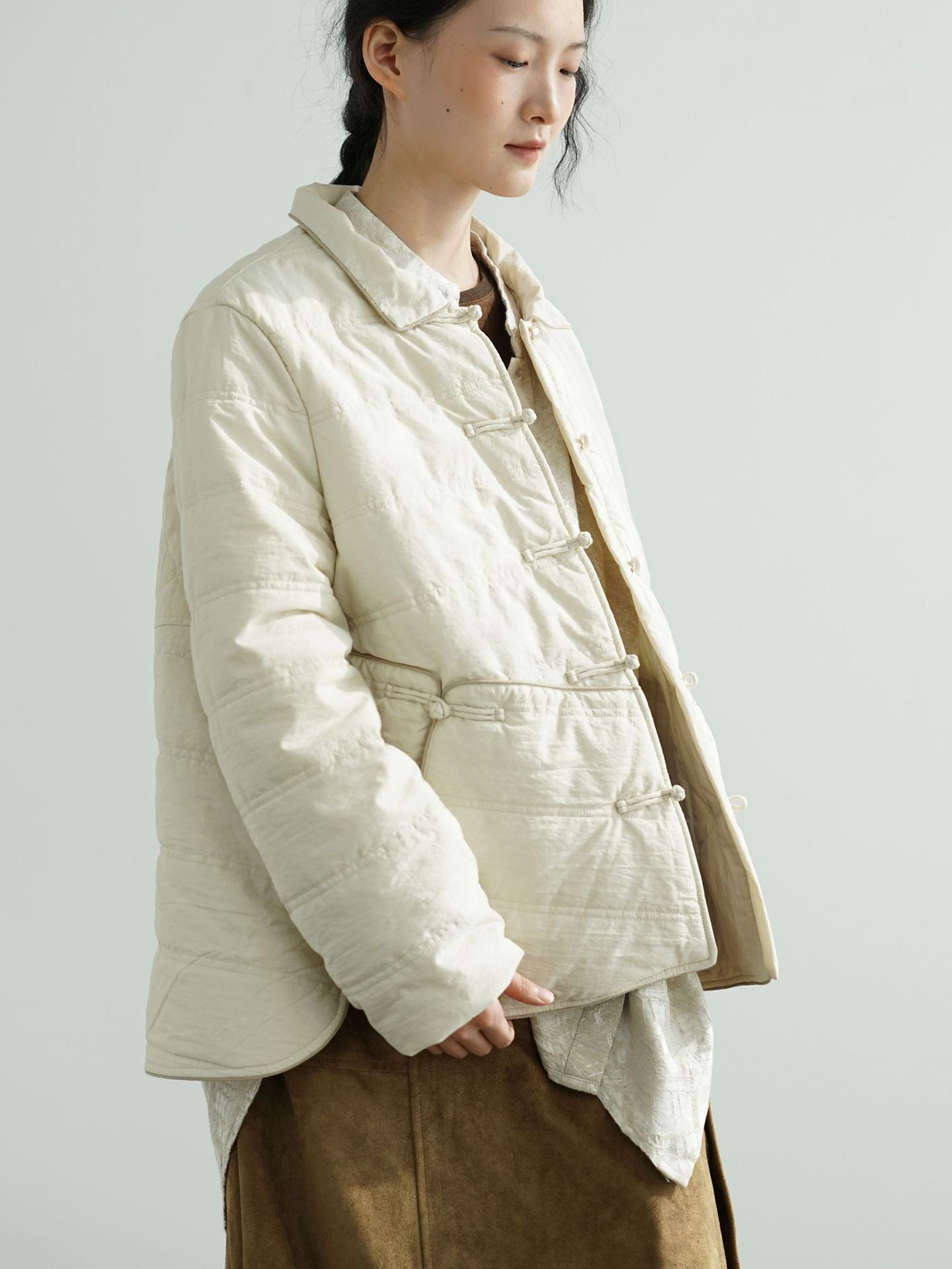 ２色展開◇軽量  暖か コットン スタンドカラー 中綿ジャケット◇