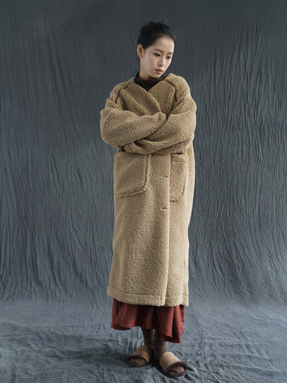 ２色展開◇ドロップショルダーゆったりシルエットボアコート◇