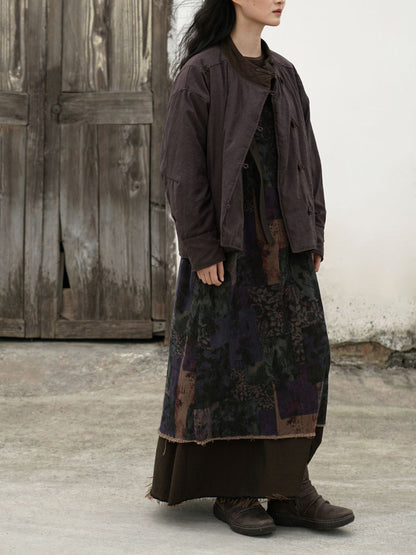 ２色展開◇軽量  暖か ドロップショルダー スタンドカラー 中綿ジャケット◇