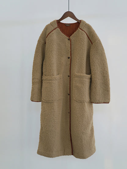 ２色展開◇ドロップショルダーゆったりシルエットボアコート◇