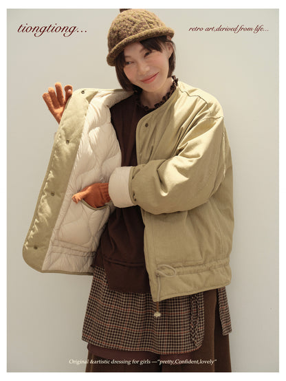 ✩ばっちり防寒✩ゆったり リバーシブル コットン ダウンジャケット✩