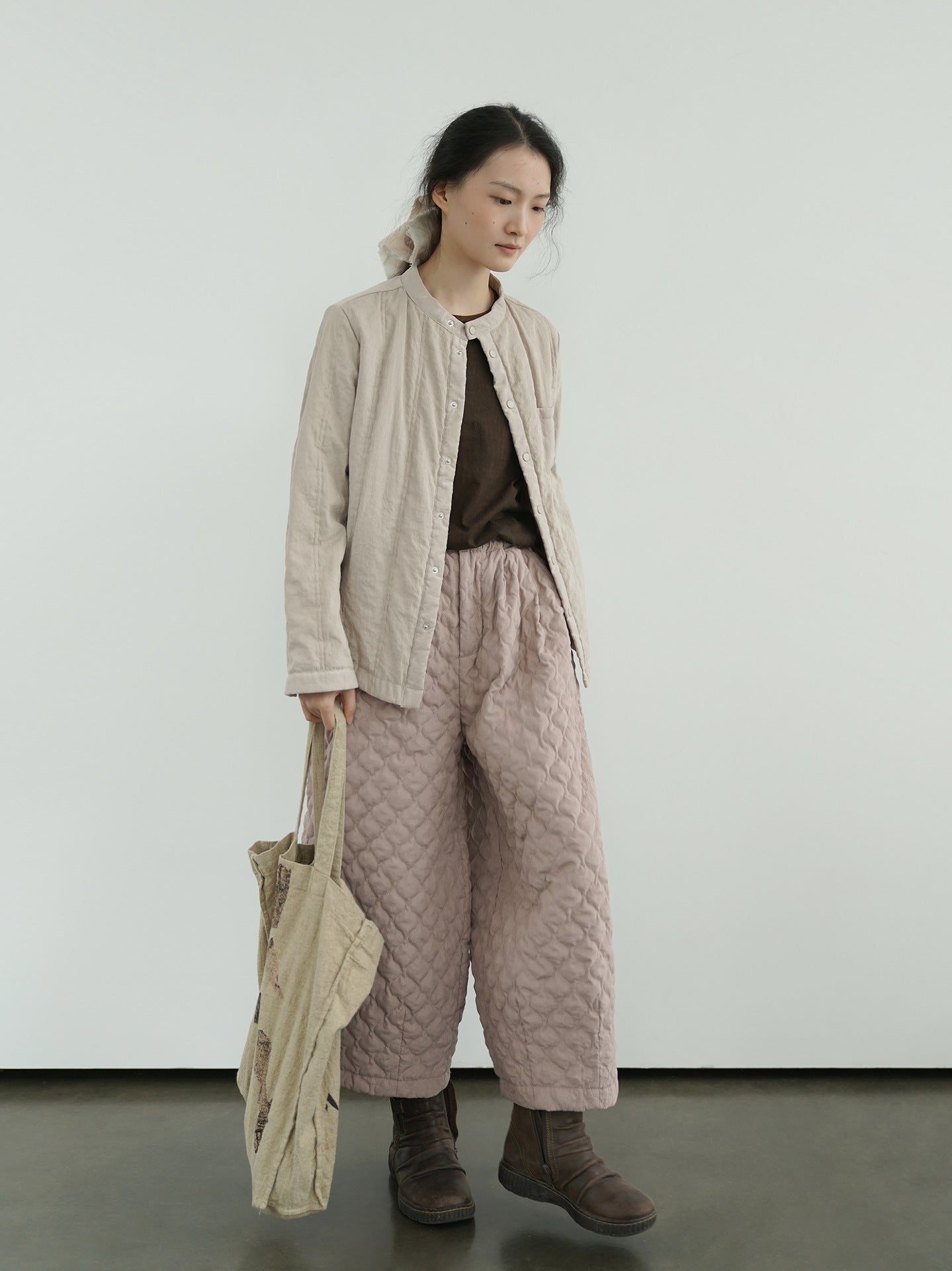 6色展開✩中綿バンドカラーシャツ✩