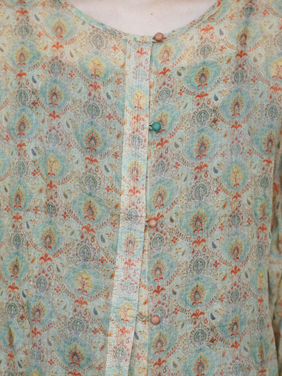 4色展開◇絶妙な色味のボタニックプリント◇ラミー ゆったりブラウス シャツ◇