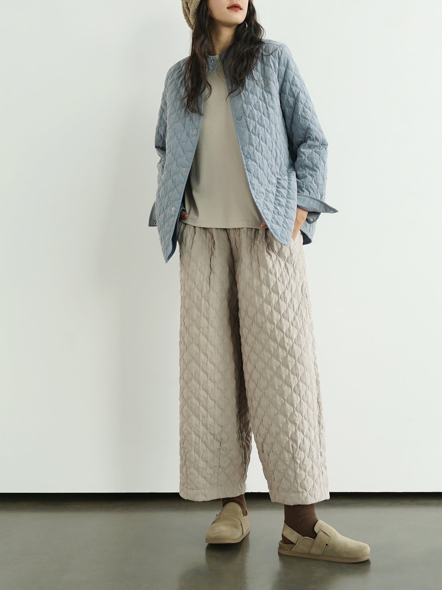 6色展開◇中綿バンドカラーシャツ◇