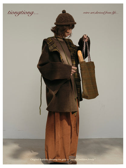 ２色展開◇ダブルフェイスウール×ヤク×シルクで暖かドロップショルダーゆったり フーディーコート◇