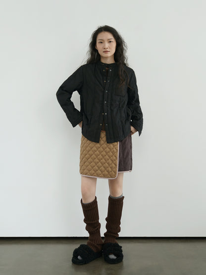 6色展開★中綿バンドカラーシャツ★