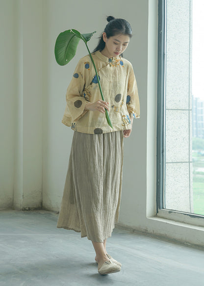 １点のみスペシャルSALE✩◇水彩プリントが美しい ラミーブラウス ◇