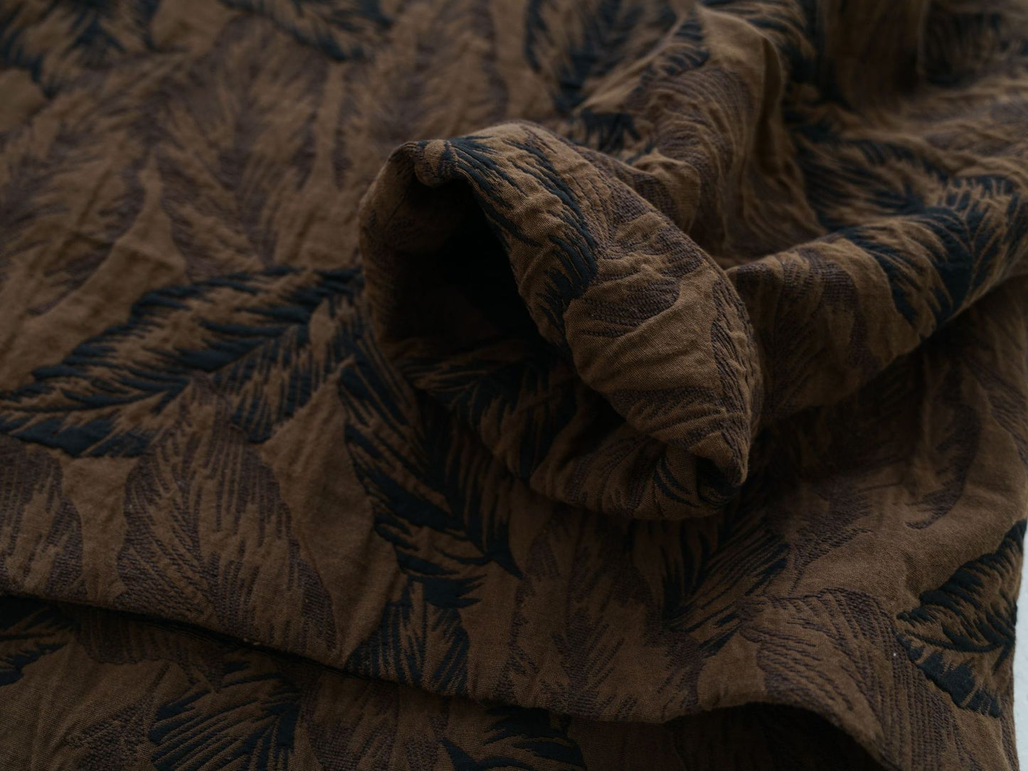 ◇リーフ柄の織柄が美しい◇中綿 ドロップショルダー オリエンタル ジャケット◇