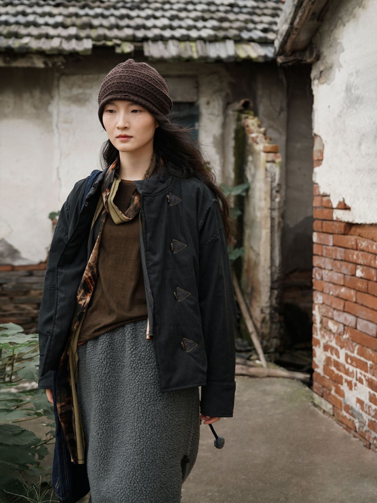 ２色展開◇軽量  暖か ドロップショルダー スタンドカラー 中綿ジャケット◇