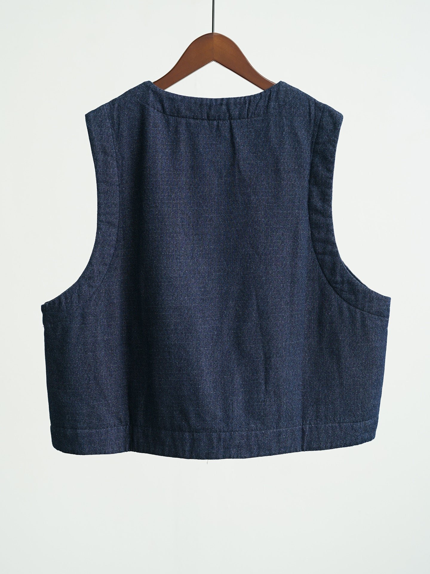 ✩バティック柄 ボタニックプリント リネン 切り替え中綿ベスト☆