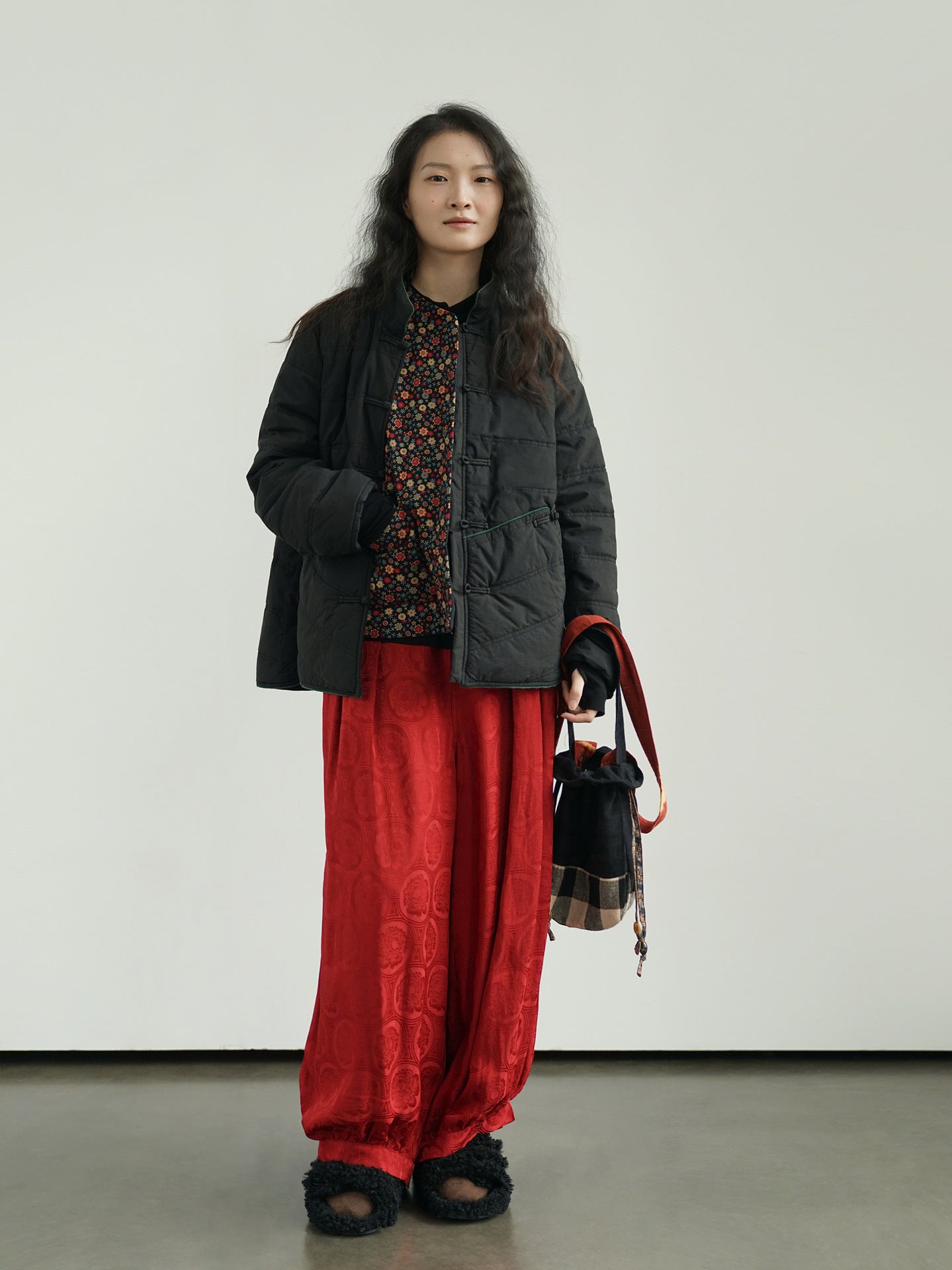 ２色展開◇軽量  暖か コットン スタンドカラー 中綿ジャケット◇