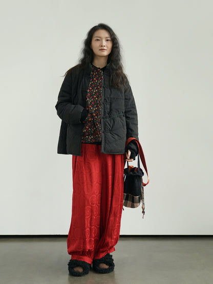 ２色展開◇軽量  暖か コットン スタンドカラー 中綿ジャケット◇