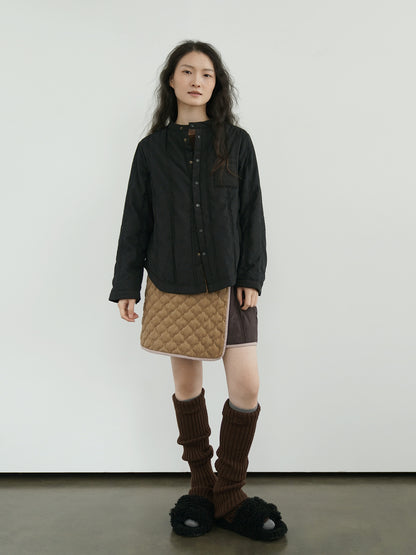 6色展開★中綿バンドカラーシャツ★