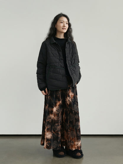 ２色展開◇軽量  暖か コットン スタンドカラー 中綿ジャケット◇