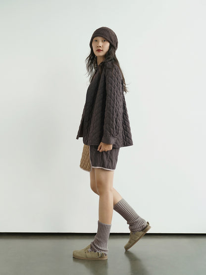 6色展開△中綿バンドカラーシャツ△