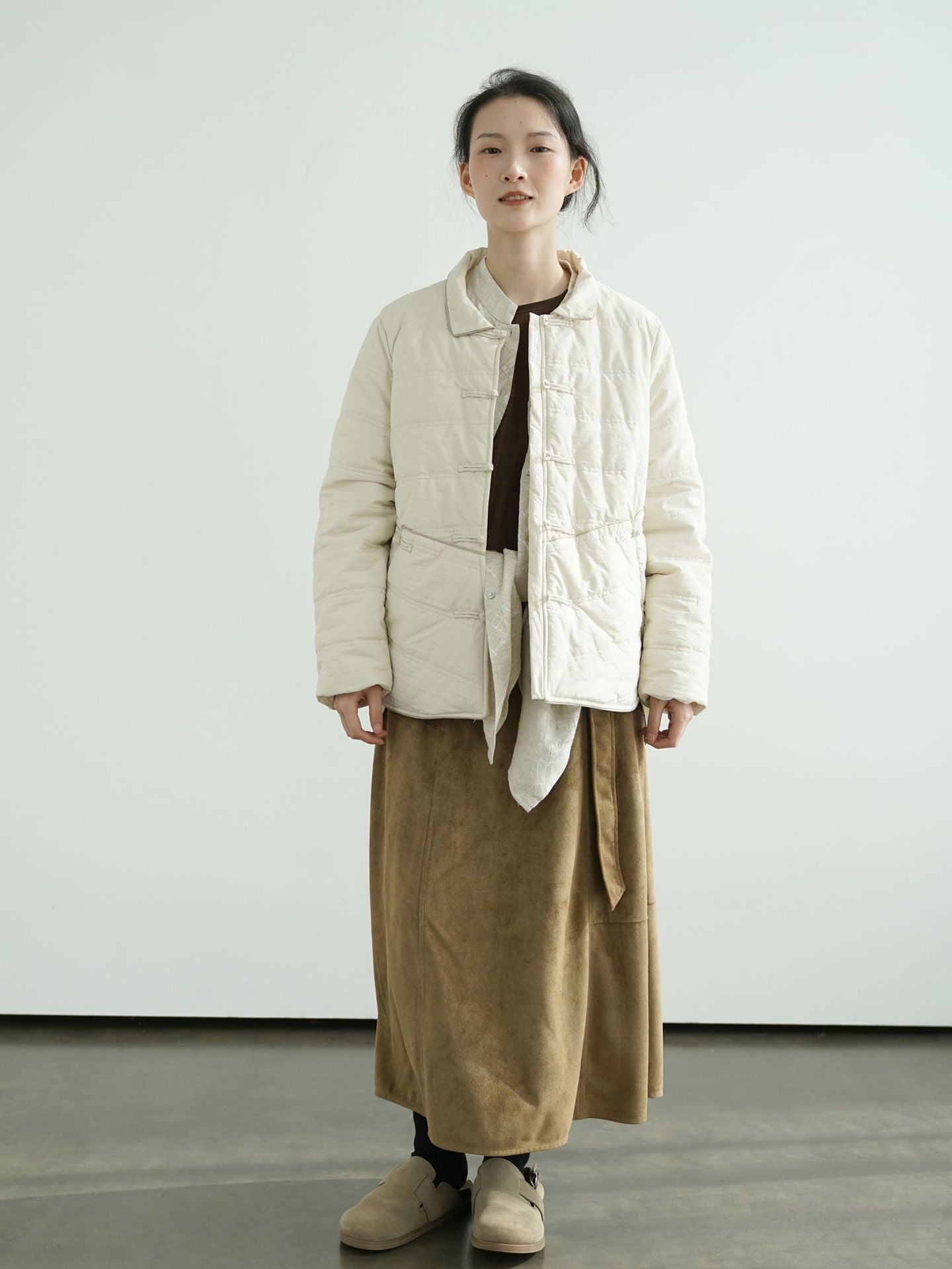 ２色展開◇軽量  暖か コットン スタンドカラー 中綿ジャケット◇