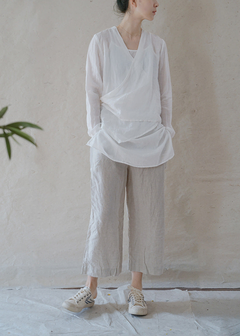 ◇ハイカウントラミー ショートカシュクールシャツ◇