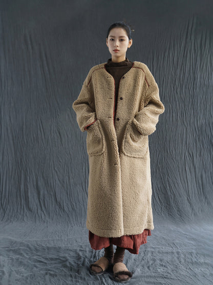 ２色展開◇ドロップショルダーゆったりシルエットボアコート◇