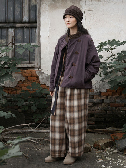 ２色展開◇軽量  暖か ドロップショルダー スタンドカラー 中綿ジャケット◇