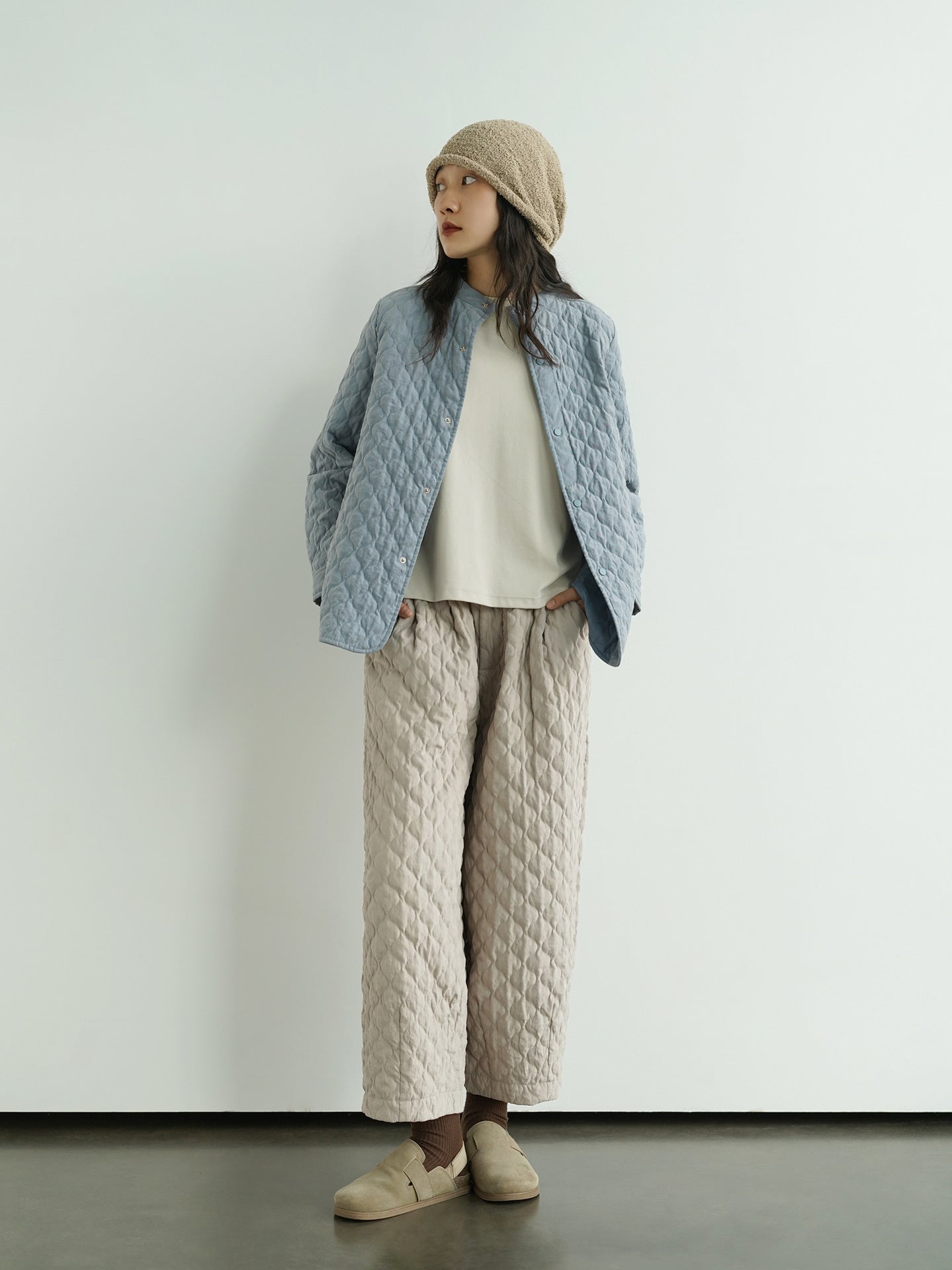 6色展開◇中綿バンドカラーシャツ◇