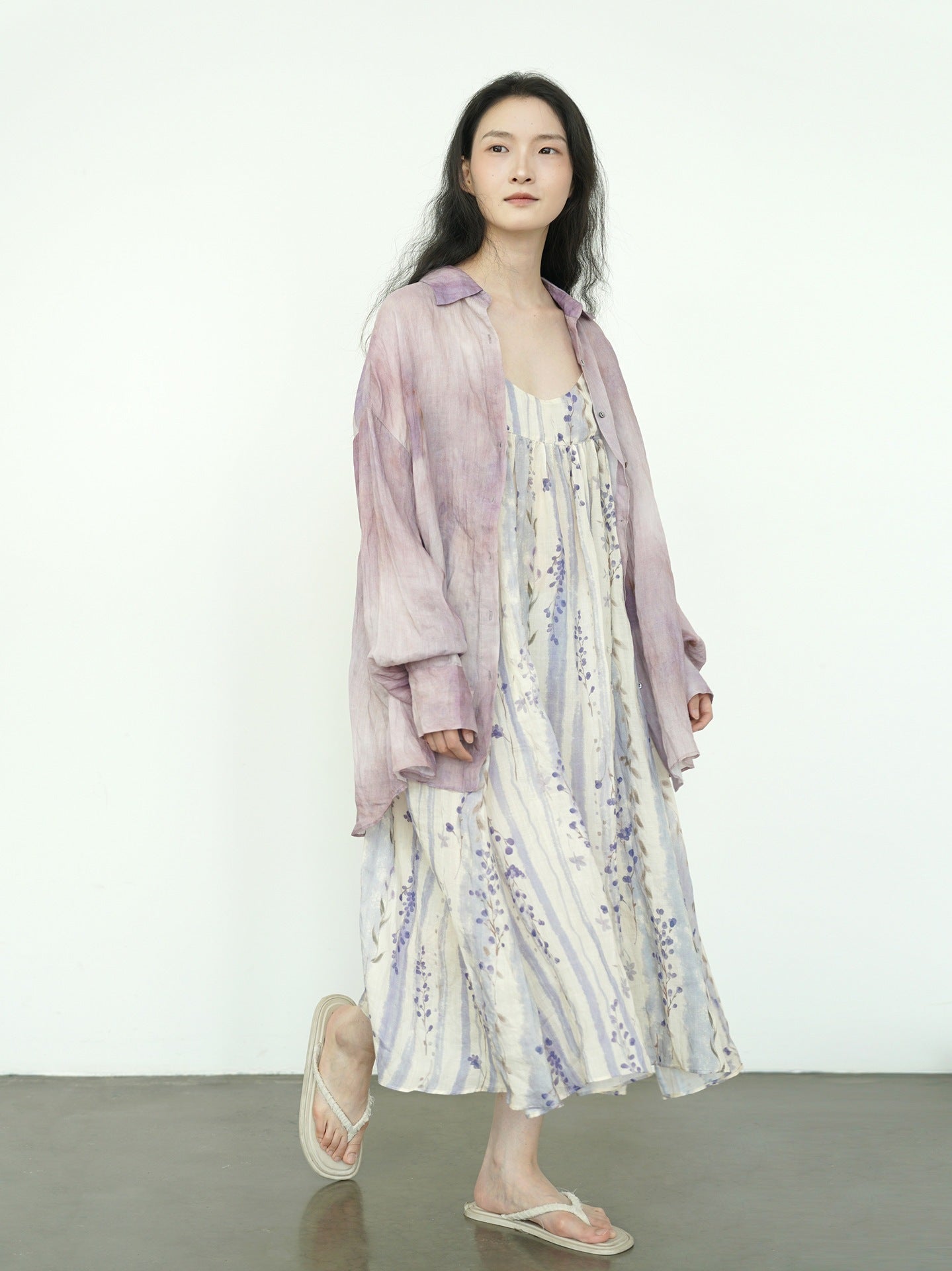 ◇水彩プリントラミー ギャザーキャミソールワンピース◇