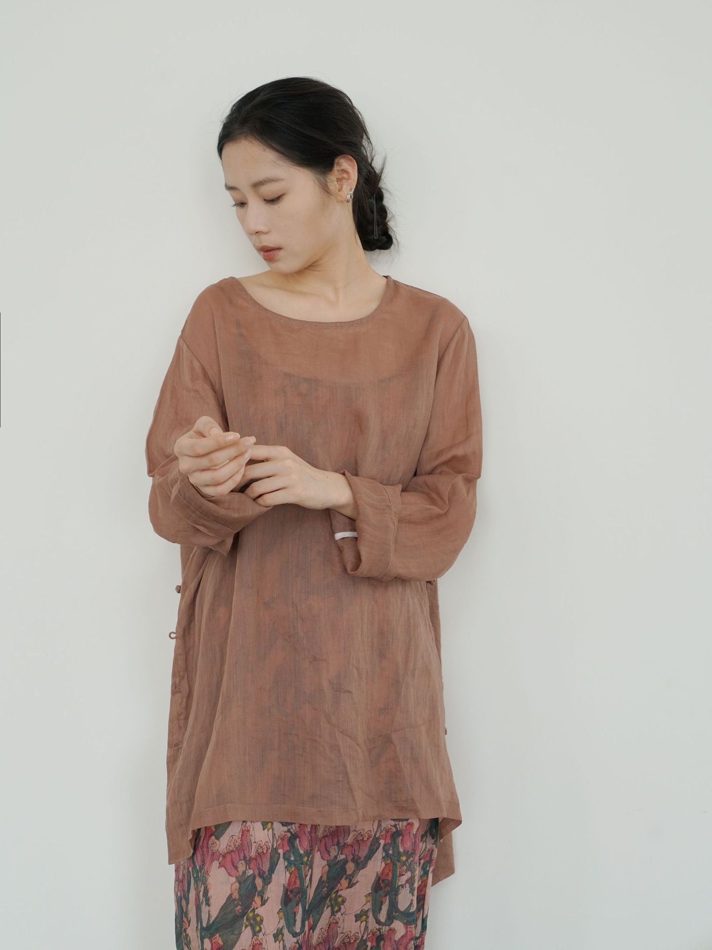 3色展開◇ラミー ロングスリーブ プルオーバーシャツ◇
