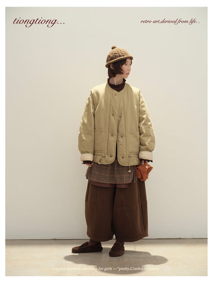 ✩ばっちり防寒✩ゆったり リバーシブル コットン ダウンジャケット✩