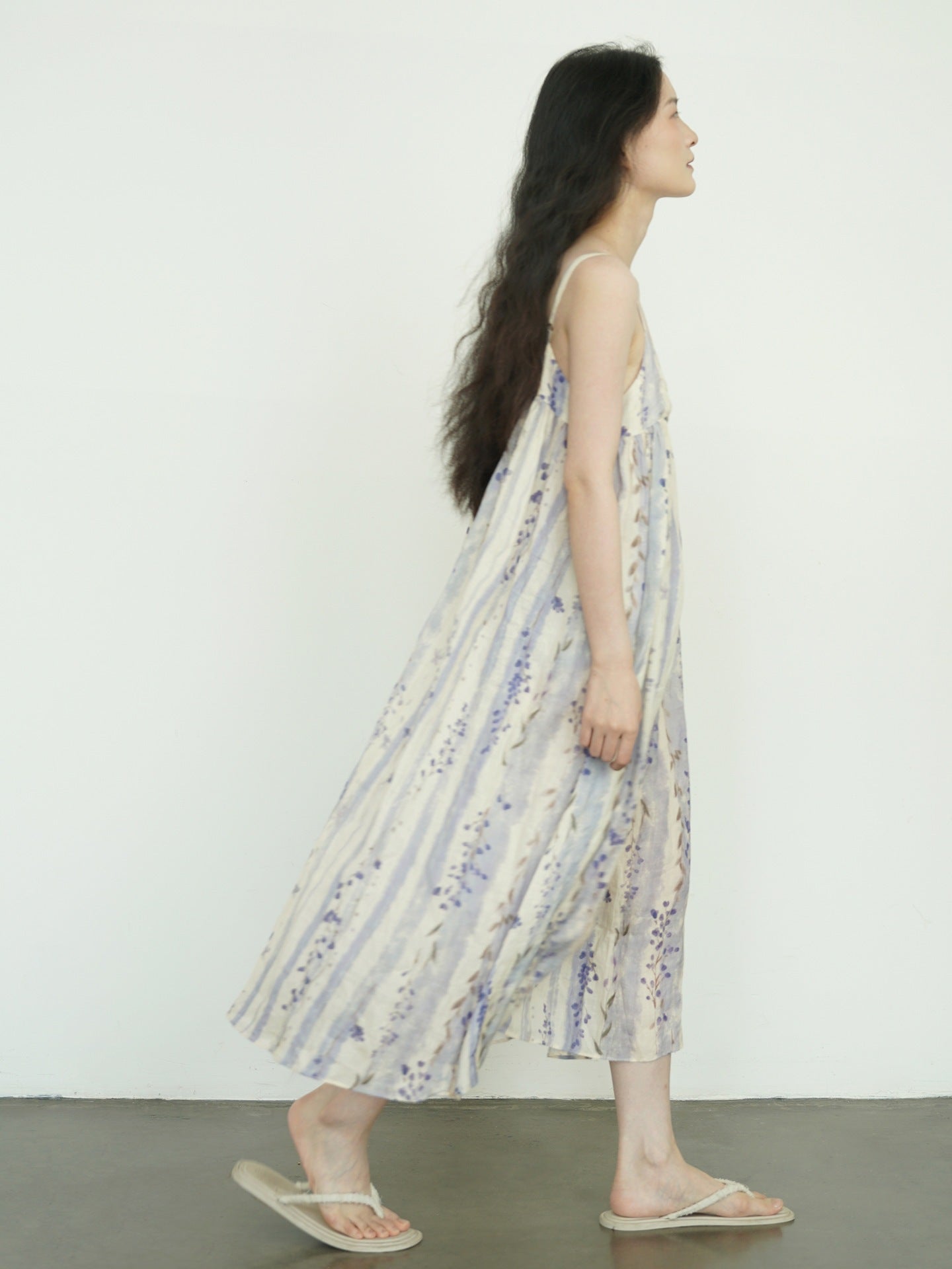 ◇水彩プリントラミー ギャザーキャミソールワンピース◇