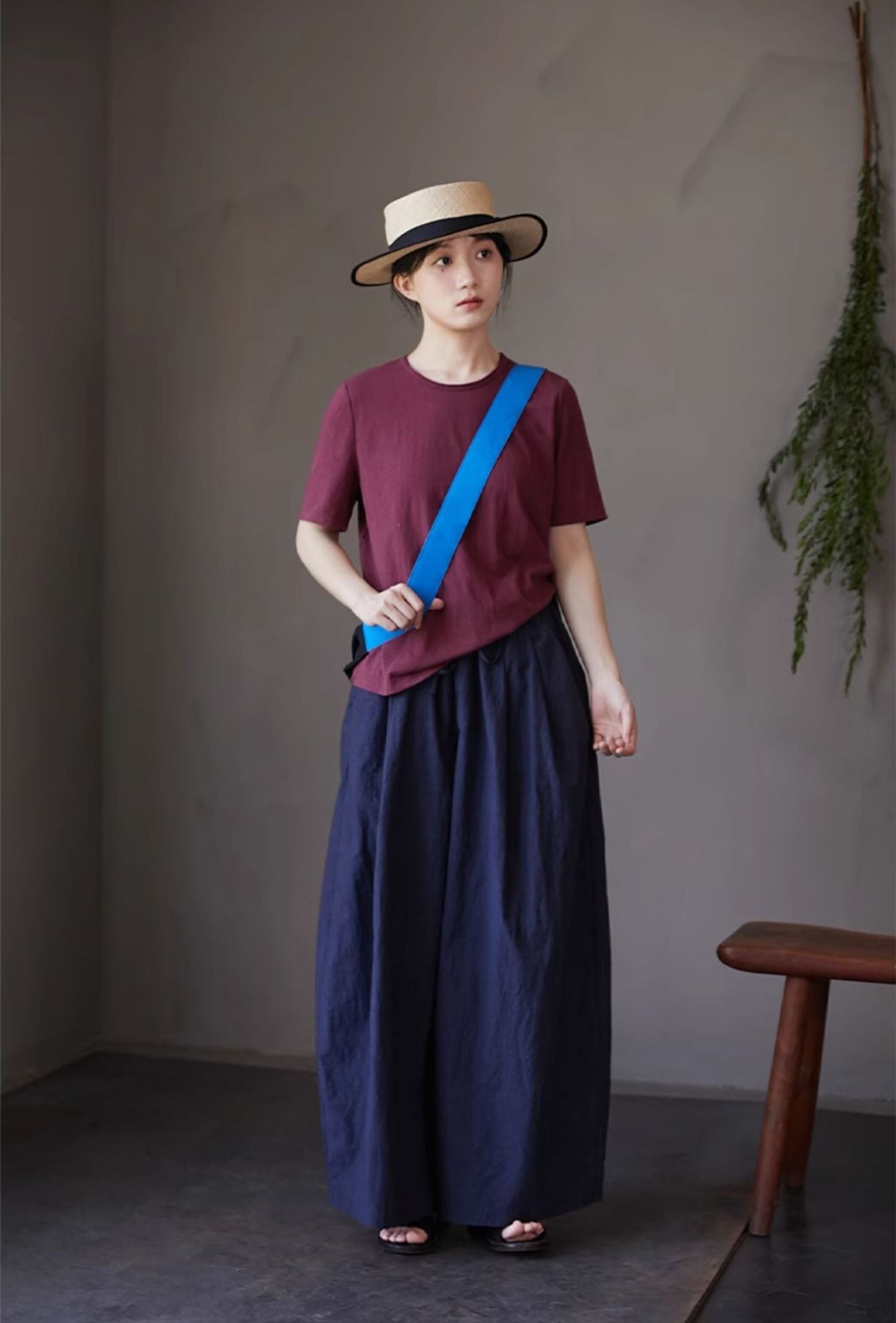 ◆リネンコットン  イージーワイドパンツ◆