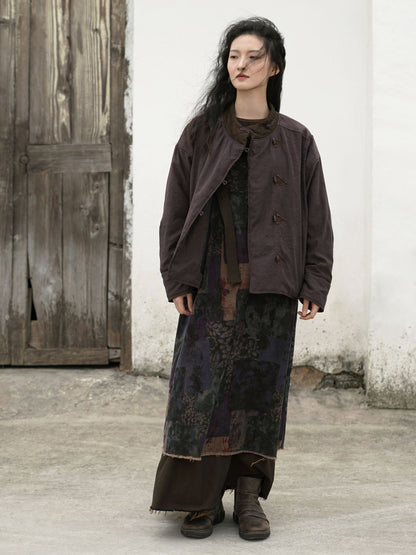 ２色展開◇軽量  暖か ドロップショルダー スタンドカラー 中綿ジャケット◇