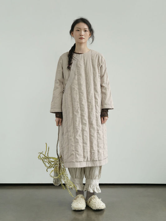 3色展開◇うっすら中綿生地で暖かオリエンタルワンピースドレス◇
