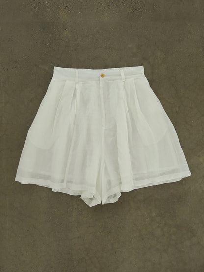 ◇4色展開◇100％ラミー   2タック イージーショートパンツ◇ 裏地付き