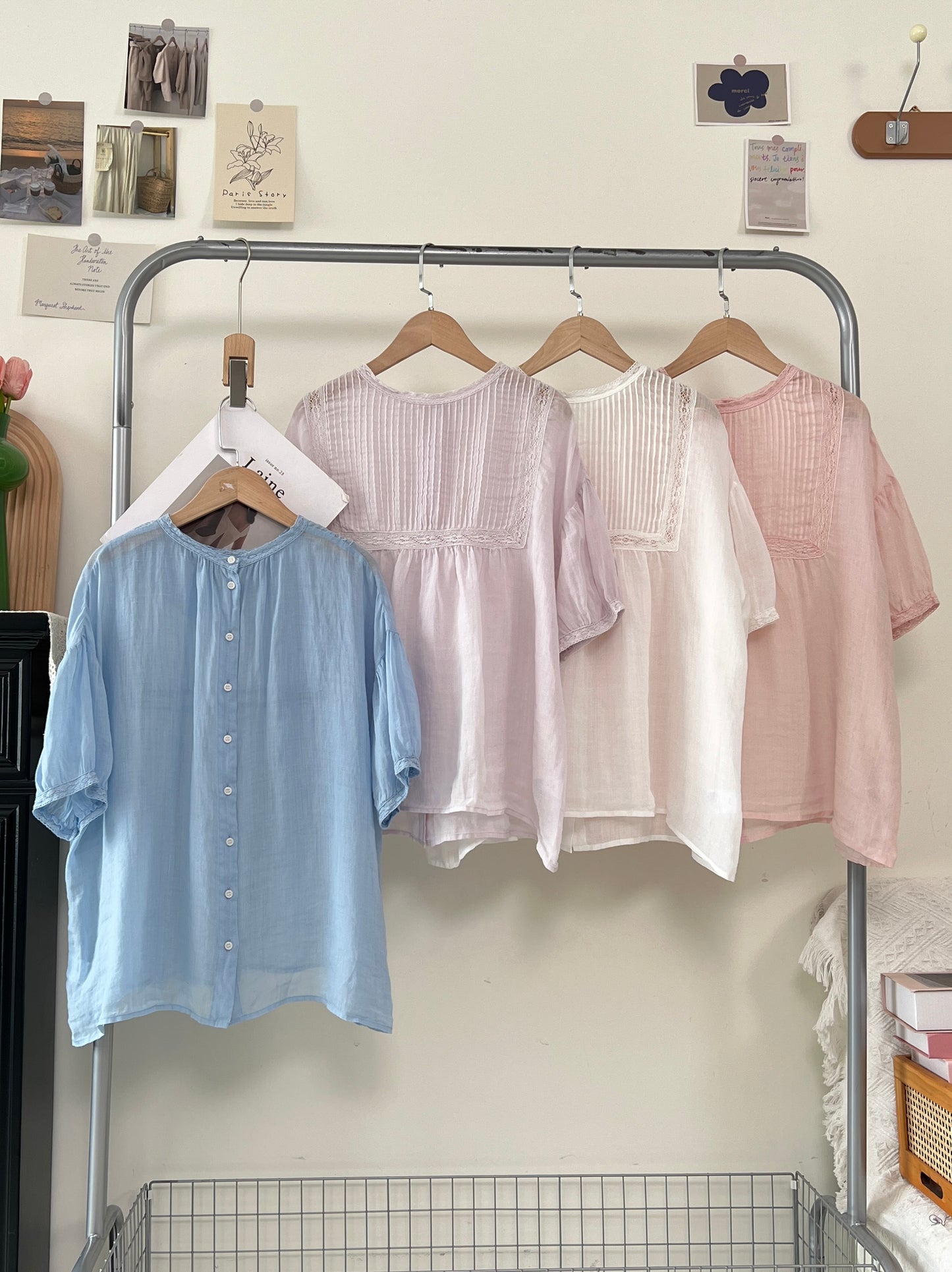 4色展開◇苧麻ラミー ピンタックシャツ◇