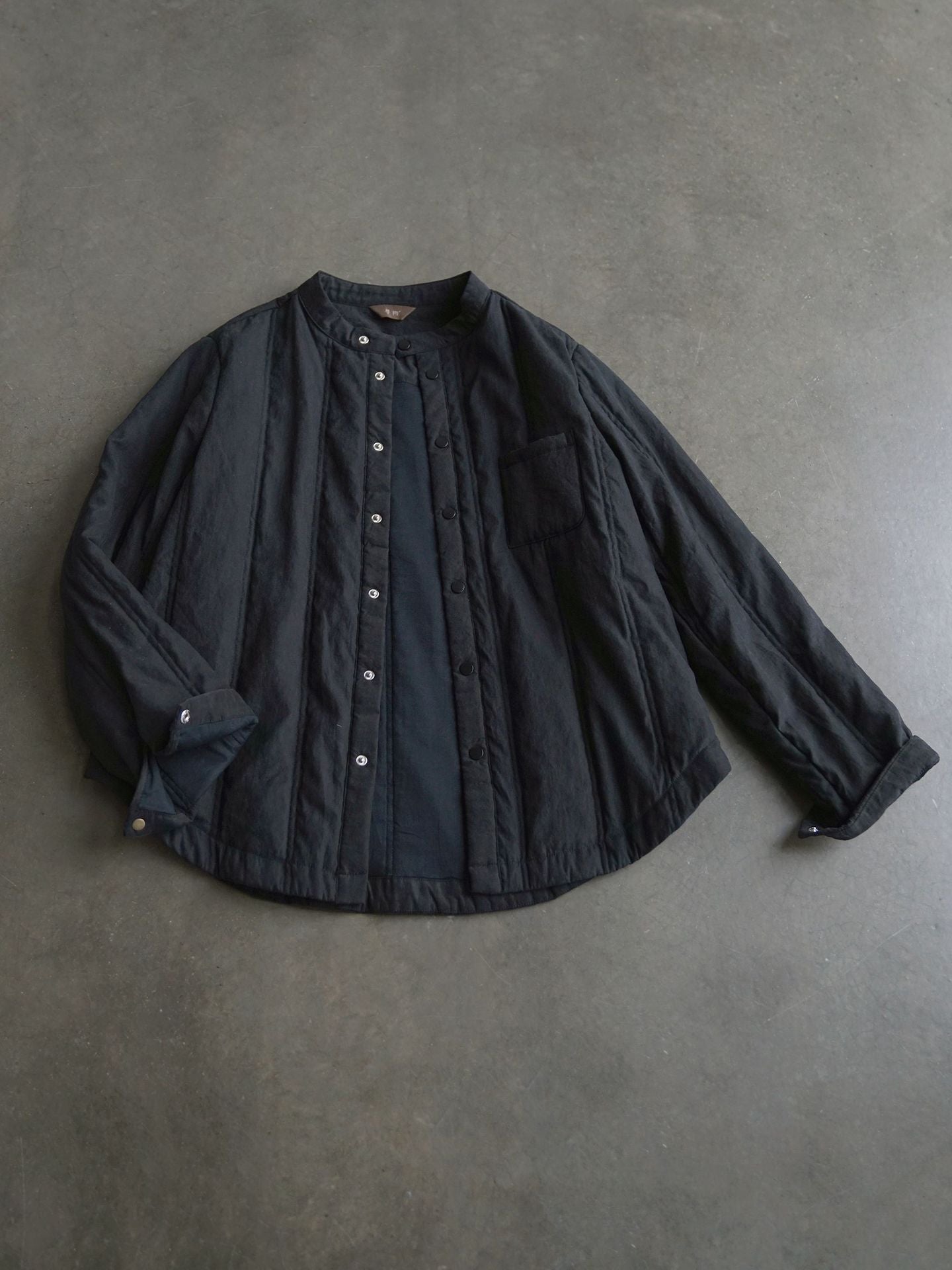 6色展開★中綿バンドカラーシャツ★