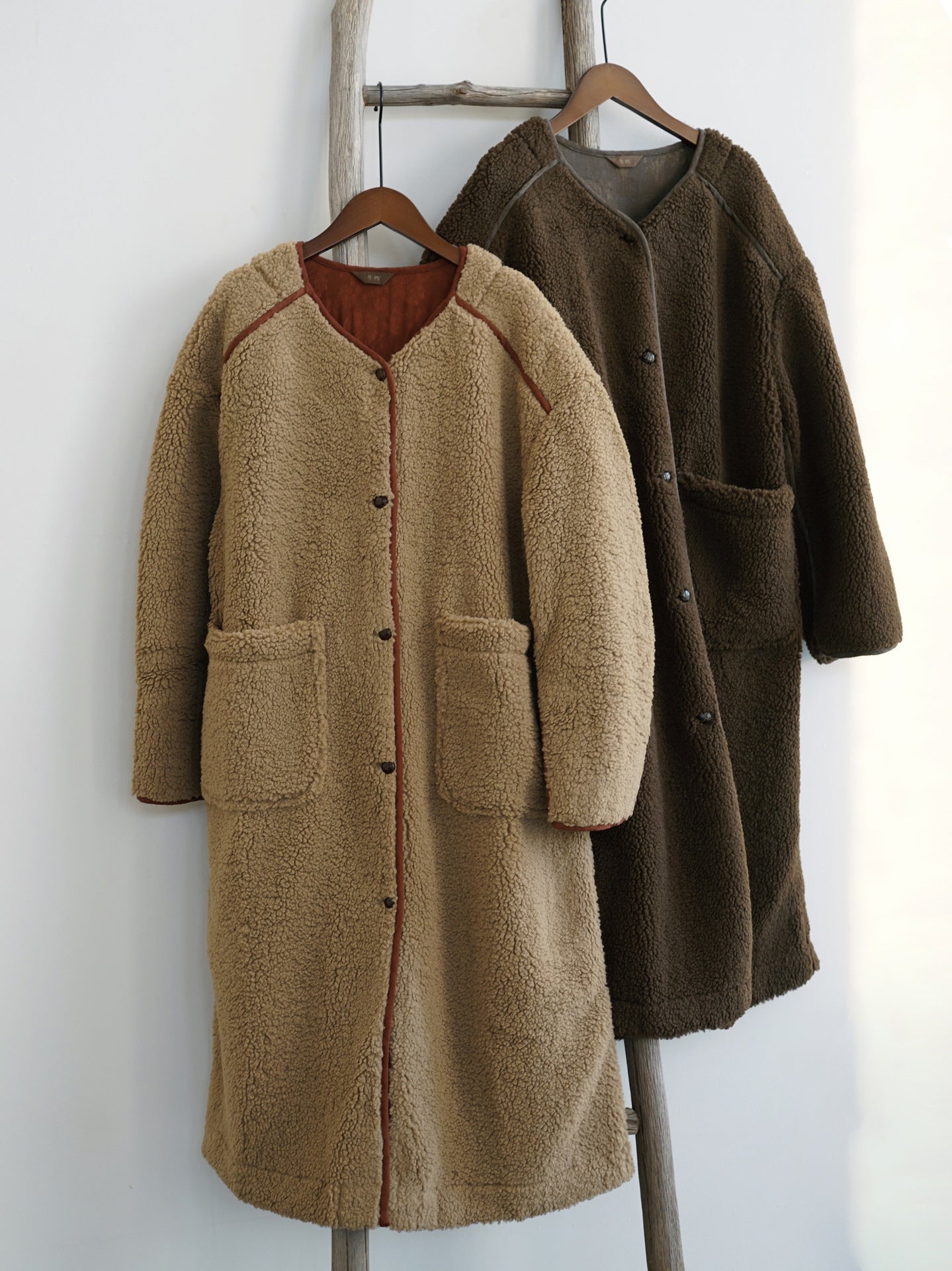 ２色展開◇ドロップショルダーゆったりシルエットボアコート◇