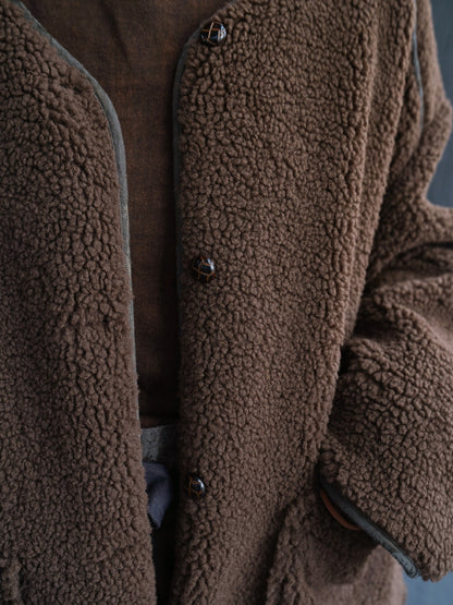 ２色展開◇ドロップショルダーゆったりシルエットボアコート◇