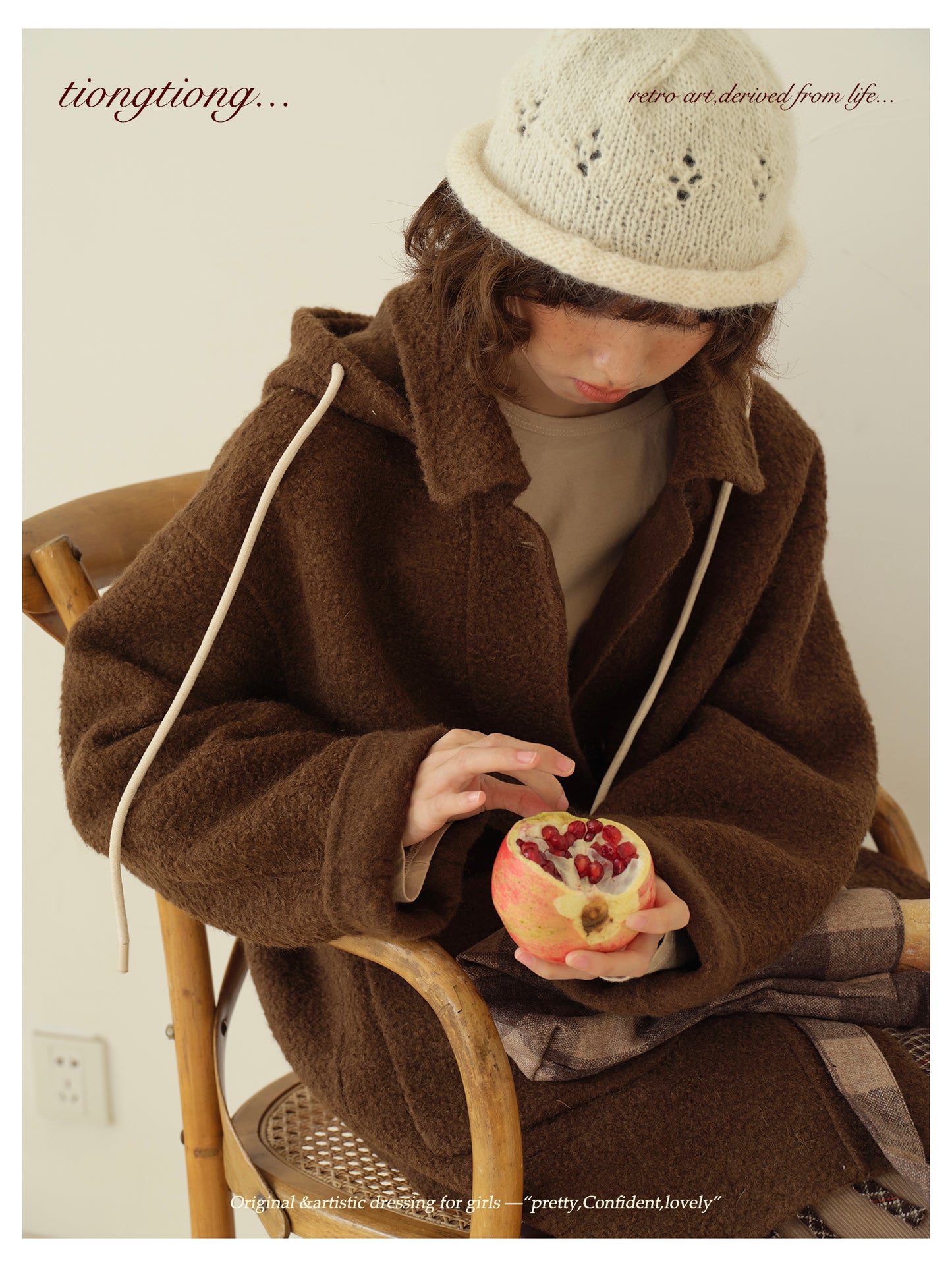 ２色展開◇ダブルフェイスウールで暖かドロップショルダーゆったり ショートコート◇