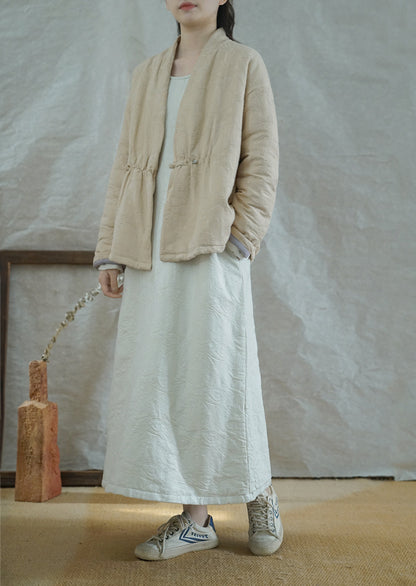 ◇ジャガードコットン中綿ノーカラージャケット◇