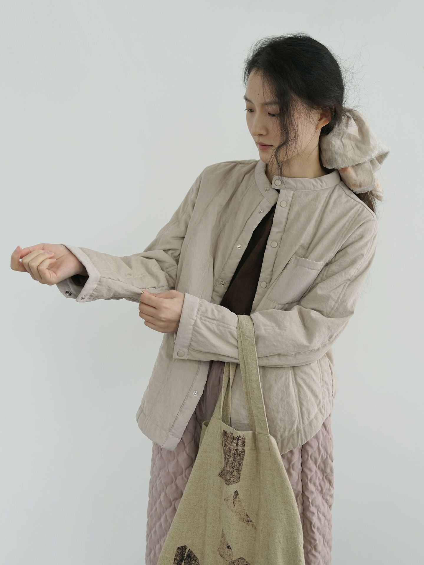 6色展開✩中綿バンドカラーシャツ✩