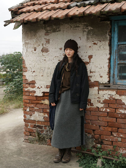 ２色展開◇軽量  暖か ドロップショルダー スタンドカラー 中綿ジャケット◇