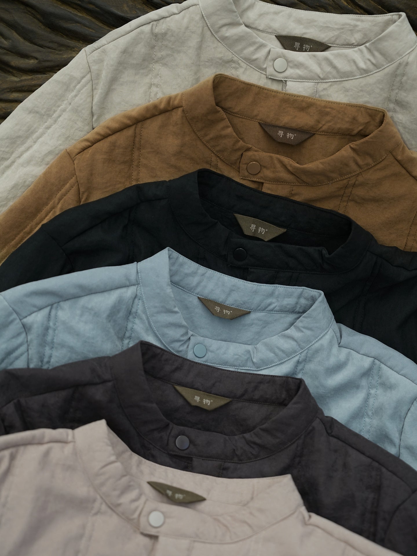 6色展開★中綿バンドカラーシャツ★