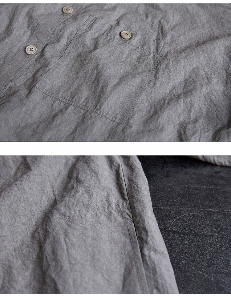 ✩コットン前開き ロングスモック ワンピース✩